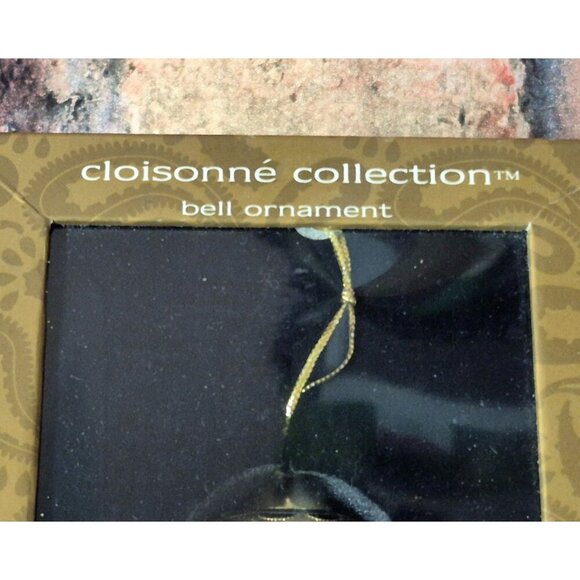 NWT Vintage Home for the Holidays Cloisonne Christmas Bell Poinsette & Holly Dec - Picture 2 of 9